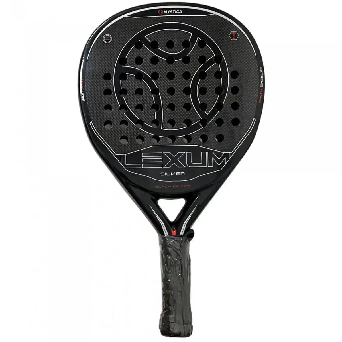 Mystica Lexum Silver Black Edition Padel Racket, Mystica padel rackets image 1