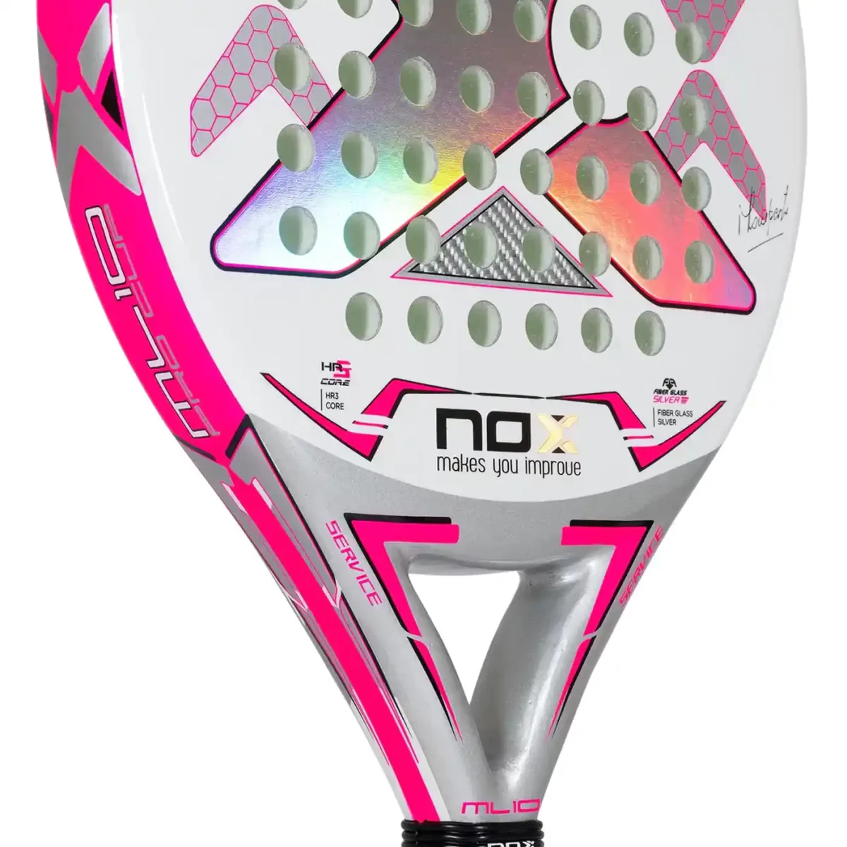 NOX ML10 PRO CUP Silver Padel Racket, racket with cover bag Image