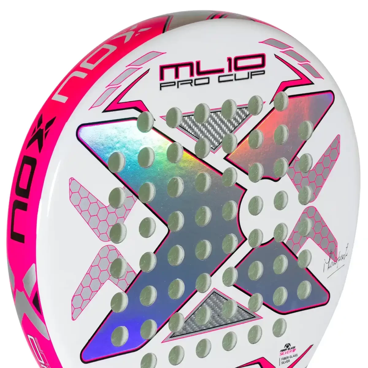 NOX ML10 PRO CUP Silver Padel Racket, racket with cover bag Image 5