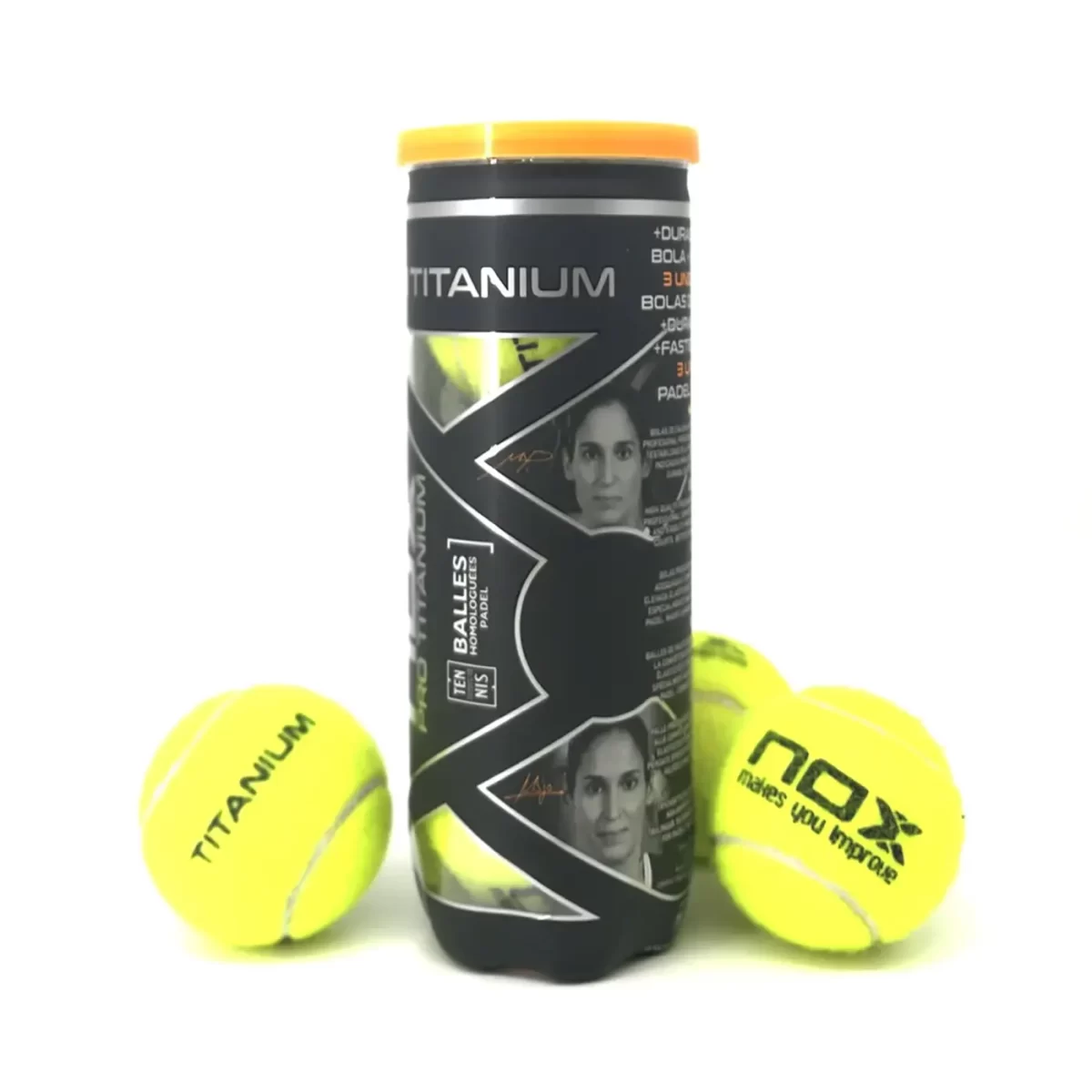 NOX Padel Ball PRO TITANIUM Can of 3 Image 3