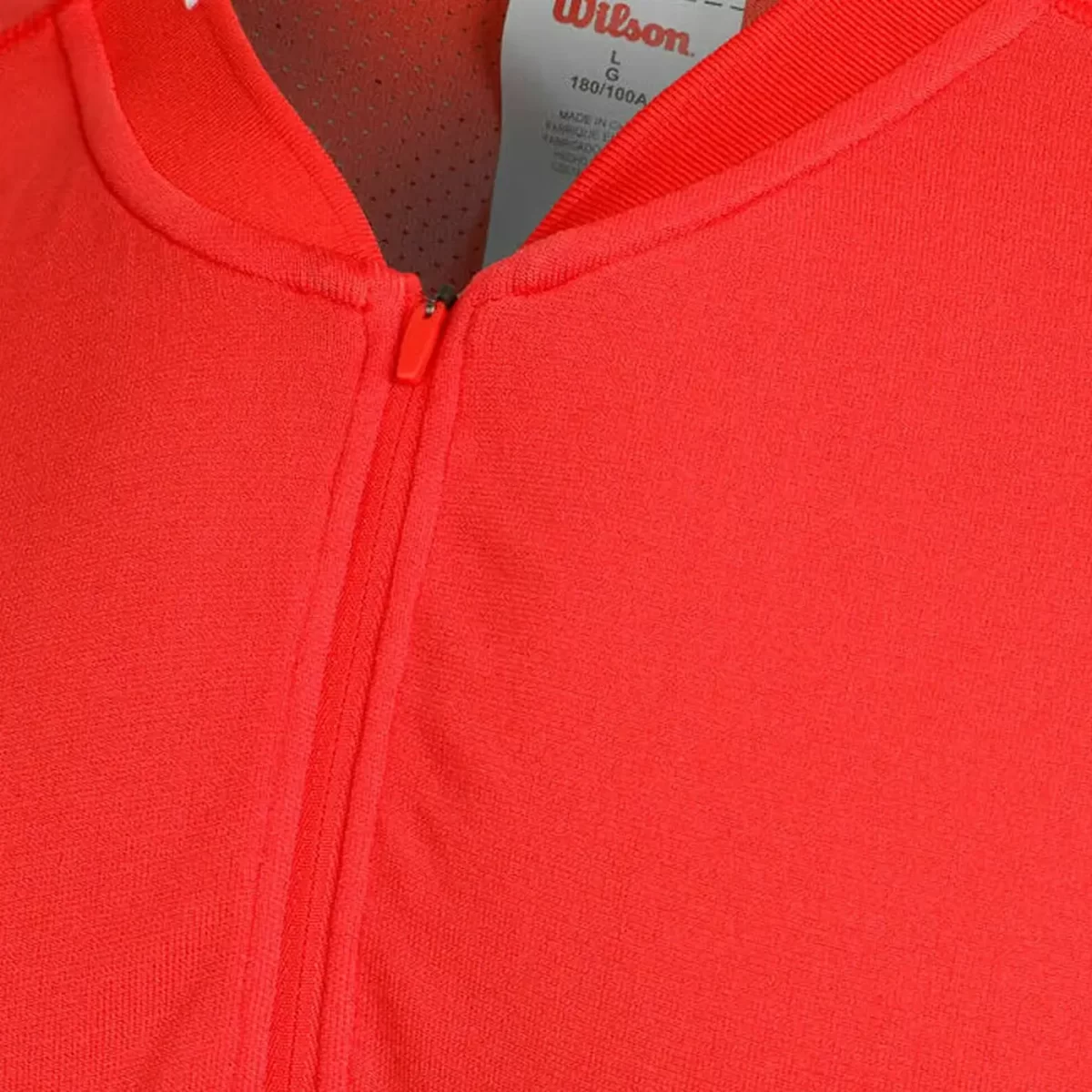 Wilson Padel Shirt Player's Seamless Zip Henley Red 1